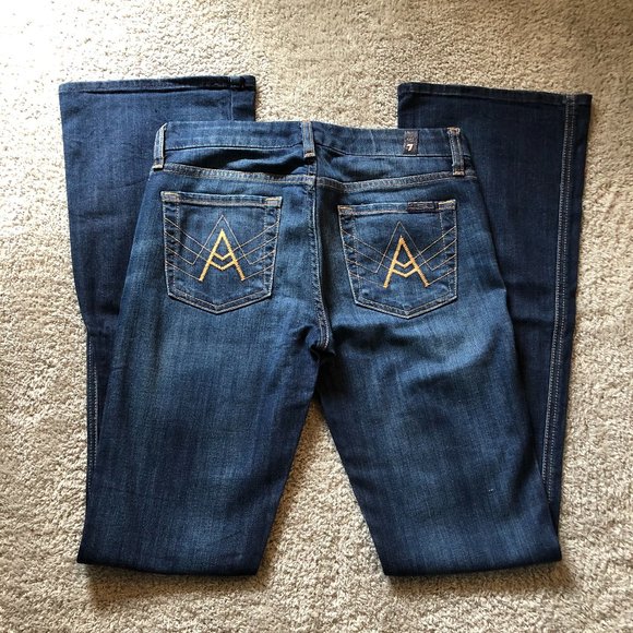 2 Pairs 7 For All Mankind A Pocket Jeans - Picture 3 of 6